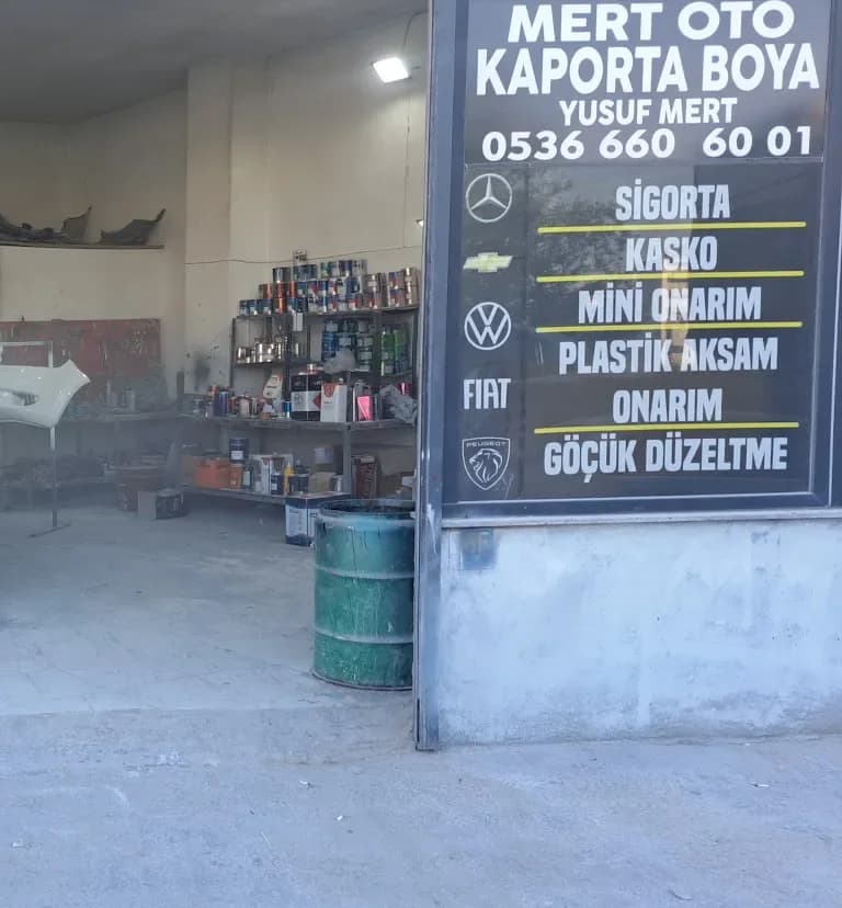 Mert Oto Kaporta Boya tabela ve hizmet listesi