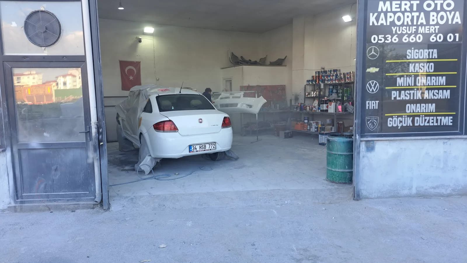 Mert Oto Kapaklı kaporta boya atölyesi dış görünüm